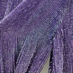 Retrofete Gabrielle Sequin Metal Purple Wrap Robe Mini Dress Sz S Photo 10