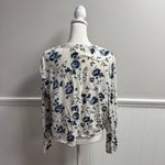 THE GREAT. Long Sleeve Sleep Tee Top Midnight Autumn Floral Blue White 2 Medium Photo 9