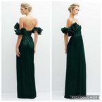After Six  6883 Covertible Ruffle Strap Pleated Gown Metallic Evergreen S Photo 2