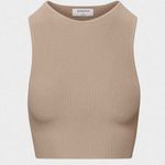 Aritzia NWT babaton sculpt knit racer cropped tank fluent taupe xs sold out Photo 0