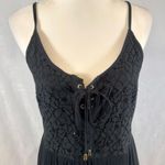 Lily Morgan black lace up lace bodice flowy dress size small Photo 1