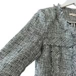 Le lis  Tweet Gray White Fringe Open Front Women’s Career Office  Blazer S #2004 Photo 3