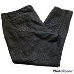 Ashley Stewart Sz 24 Black Jacquard Stretch Jeans Photo 0