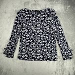 Banana Republic  Shirt Women Small Blue White Floral Flowers Casual Office Travel Photo 1