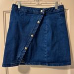 We The Free  Denim Cross Snap Wrap Skirt Size 10 Photo 0