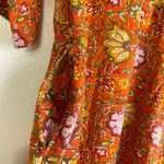 dRa Los Angeles Floral Dress Womens Small Orange 3/4 Sleeve Button Boho Cotton Photo 7