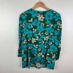 Susan Graver  Floral V-Neck Blouse Sz Large Stretch Tropical Resort Vacation Boho Photo 3