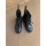 Dr. Martens Boots Woman's Sz 6 Harness Buckle Leather Ankle Boots Black Combat Photo 2