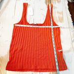 Vince Wide Rib Square Neck Tank Top Size Large Burnt Orchid Photo 8