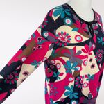 Vintage Floral Print Retro Pullover Top 3/4 Sleeve Keyhole Neck Size Medium Multiple Photo 5