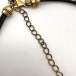 Chico's Chico’s leather multi cord layered enamel coated pendant necklace espresso brown Photo 4