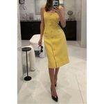 J.Crew  Sophia Tweed Midi Dress Yellow Sz 4 NWT Photo 6
