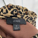 J.Crew Leopard Animal Print Long Sleeve Pleated Midi Dress Ruffle Cuff size 2 Photo 5