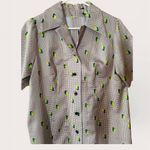 Vintage 60s 70s Mod Houndstooth Shift Dress Neon Green Yellow Pattern S Size M Photo 1