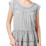 William Rast  Gray Peplum Ruffle Top Photo 6