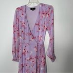 Lulu’s My Whole Heart Lavender Floral Print Long Sleeve Wrap Dress Size Small Purple Photo 6