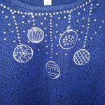 Croft & Barrow Blue Sweater with Rhinestone Christmas/Holiday Ball Image Size‎ M Size M Photo 1