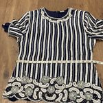 Laurence Kazar Vintage Lawrence Kazan Beautiful Beaded Sequin Blouse Top Shirt Silk Size L Photo 2