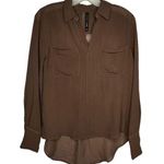 W118 By Walter Baker  Sheer Brown Blouse Photo 0