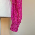 NBD Merlot Lace Blouse Top in Magenta Size Small Long Sleeve Photo 6