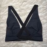 Carbon38 Contrast Stitch Cross Back Bra Black Photo 3