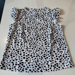 SheIn Black and White Polka Dot Sleeveless Blouse Photo 1
