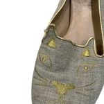 Jon Josef Loafer Smoking Slipper Flat Gatsby Kitty Cat Linen Anthropologie 9 Tan Photo 6