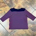 Ralph Lauren Lauren Pink Navy Stripe 3/4 Sleeve Top 2X Photo 5