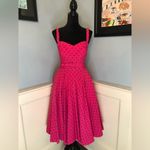 NWT Vixen by Micheline Pitt Hot Pink Polka Dot Maneater Swing Dress Sz M Size M Photo 1