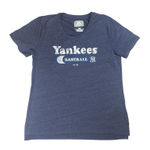 Majestic MLB New York Yankees Women's Short Sleeve Scoop Neck T-Shirt in Blue, Large Photo 0