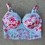 Victoria's Secret Victoria’s Secret 38D Very Sexy Blue Orange Poppy Shine Strap Corset Bra Bustier Photo 1