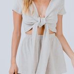 Princess Polly Beige Tie Front Romper Photo 0