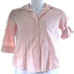 Burberry London Women's L 100% Cotton Pink Plaid Button Down Shirt Size L Photo 0