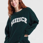 Aerie  The Chill Cozy Terry Cloth NIlICE Oversized Slouchy Sweatshirt Green S Photo 0