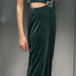 ZARA NWT  Velvet Light Green Cut Out Buckle Dress Size Small Photo 0