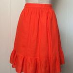 J.Crew ruffle LINEN SKIRT Size 2 orange Photo 10