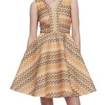 Maje Reinetta Dress Chevron Sleeveless Fit & flare Guipure Lace T2 Medium NWT Photo 0