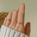 Rosegold Hearts Ring Vintage “Avril” 7.5 Feminine Romantic Girlhoodcore Gold Photo 2