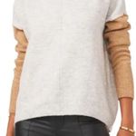 Vince Camuto Extended Shoulder Colorblock Sweater. Lrg. Silver Hthr/Latte Hthr. Photo 2