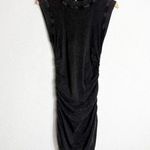 Anthropologie  Daily Practice Sleeveless Ruched Mini Dress Medium Faded Black Photo 2