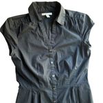 Banana Republic  Shirt Dress Tie Belt Black Size 12 Tall Stretch Pockets Photo 3