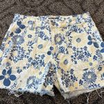 Sonoma yellow and blue floral raw hem denim shorts Photo 0
