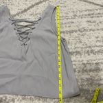 Forever 21 Grey Lace Up Tank Crop Top Photo 7