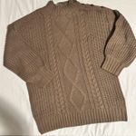 EFan Sz M Women's Large Brown Sweater Cable Knit Long Sleeve Crew Neck NWT Size M Photo 0