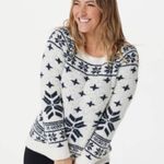 Barefoot Dreams  CozyChic Snowflake Print Crew Neck Sweater Photo 0