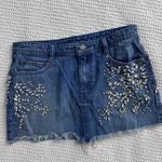 Free People Bejeweled Mini Jean Skirt Photo 0