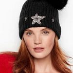 Victoria's Secret Victoria Secret Pom Pom Beanie-Black W/crystals-NWT Photo 1