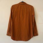 Lafayette 148 Orange Brown Pinstripe Button Down Shirt Cotton Preppy size Small Photo 6