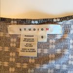 Studio M olive green geometric print kimono sleeve dress with deep V neck Size S Photo 7