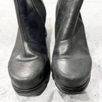 Sorel Joan Of Arctic Wedge III Chelsea Boot Black Sea Salt Leather Size 9.5 Photo 2